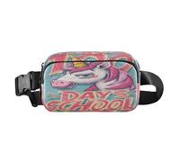 100 Days School Unicorn Blue Doodle - Riñonera con cremallera para mujeres y hombres, impermeable, con correa ajustable para ciclismo, senderismo, gimnasio, mochilas para hombres de cintura