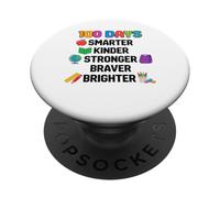 100 Days Smarter Kinder Stronger Brighter Smarter PopSockets PopGrip Adhesivo