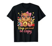 100 Days You Must Be Capy, Lindo Chico de Escuela con Forma de carpincho Leopardo Camiseta
