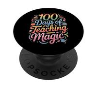 100º Día de Escuela - 100 Días de Enseñanza de Magia PopSockets PopGrip Adhesivo