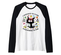 100º Día de Escuela Está Bien, Estoy Bien, Todo está Bien Camiseta Manga Raglan