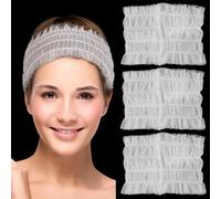 100 diademas desechables para spa, bandas elásticas no tejidas con borde de bloqueo para maquillaje, lavado facial y masaje, uso profesional en salón de belleza