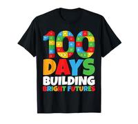 100 Días Construyendo Brillantes Futuros Ladrillos 100 Días De Escuela Camiseta