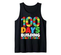 100 Días Construyendo Brillantes Futuros Ladrillos 100 Días De Escuela Camiseta sin Mangas