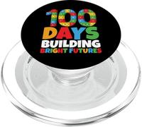 100 Días Construyendo Brillantes Futuros Ladrillos 100 Días De Escuela PopSockets PopGrip para MagSafe
