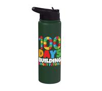 100 Días Construyendo Brillantes Futuros Ladrillos 100 Días De Escuela Stainless Steel Insulated Water Bottle