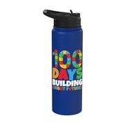100 Días Construyendo Brillantes Futuros Ladrillos 100 Días De Escuela Stainless Steel Insulated Water Bottle