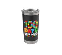100 Días Construyendo Brillantes Futuros Ladrillos 100 Días De Escuela Vaso térmico de acero inoxidable de doble pared