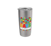 100 Días Construyendo Brillantes Futuros Ladrillos 100 Días De Escuela Vaso térmico de acero inoxidable de doble pared