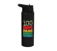 100 días construyendo futuros brillantes bloquea 100 días de escuela Stainless Steel Insulated Water Bottle