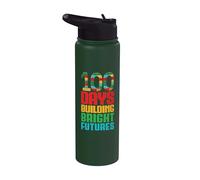 100 días construyendo futuros brillantes bloquea 100 días de escuela Stainless Steel Insulated Water Bottle