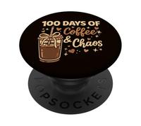100 días de café y Caos, Vida Divertida y ocupada del Maestro de Escuela PopSockets PopGrip Adhesivo