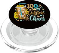 100 días de café y Caos, Vida Divertida y ocupada del Maestro de Escuela PopSockets PopGrip para MagSafe