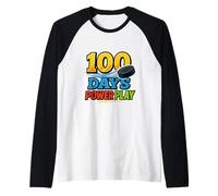 100 días de celebración de Hockey Power Play Camiseta Manga Raglan