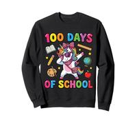 100 días de Clases, Lindas coquetas con Lazo de Unicornio para niñas Sudadera