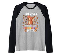 100 Días De Conducir Mi Maestro Nueces Dabbing Escuela De Ardilla Camiseta Manga Raglan