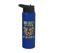 100 Días De Construir Mi Educación Construyendo Ladrillos Constructor Stainless Steel Insulated Water Bottle