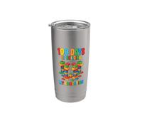 100 Días De Construir Mi Educación Construyendo Ladrillos Constructor Vaso térmico de acero inoxidable de doble pared