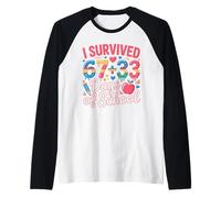 100 Días De Escuela 180 Días Que Sobreviví para Estudiantes Maestros Camiseta Manga Raglan