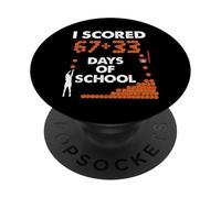 100 Días de Escuela Baloncesto 100º Día de Escuela 67 33 Niños PopSockets PopGrip Adhesivo