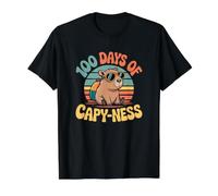 100 días de Escuela Capy-Ness Capybara Funny Teachers & Kids Camiseta gráfica económica, Hombre, Negro, XL