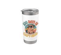 100 días de escuela Capy-ness Capybara Funny Teachers & Kids Vaso térmico de acero inoxidable de doble pared