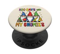 100 días de Escuela con gnomos Divertidos 100 días para Mujeres y niños PopSockets PopGrip Adhesivo