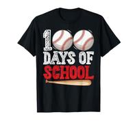 100 días de escuela divertidos amantes del bate y la pelota del béisbol número 100 Camiseta