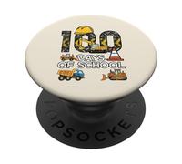 100 días de Escuela Excavadora 100 día construcción niño niños PopSockets PopGrip Adhesivo