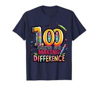 100 Días de Escuela Haciendo la Diferencia Maestro 100 Día Juvenil Camiseta