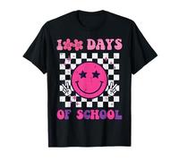 100 días de Escuela Happy Face Peace Vintage 100th Day Kids Camiseta