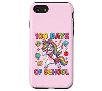 100 días de Escuela Lindo Unicornio Leopardo Rosa Lazo Carcasa para iPhone SE (2020) / 7/8