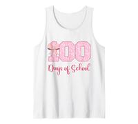 100 días de Escuela Maestra de Flores de Lazo Rosa 100 día Camiseta sin Mangas