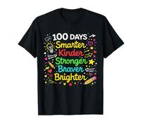 100 días de Escuela Smarter Kinder Stronger Braver Brighter Camiseta