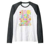 100 días de Escuela Smarter Kinder Stronger Braver Brighter Camiseta Manga Raglan