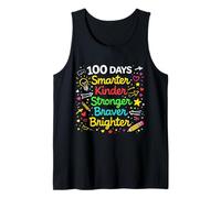 100 días de Escuela Smarter Kinder Stronger Braver Brighter Camiseta sin Mangas