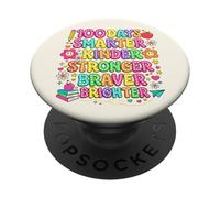 100 días de Escuela Smarter Kinder Stronger Braver Brighter PopSockets PopGrip Adhesivo