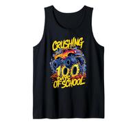 100 días de Escuela Smarter Monster Truck Kids Boy 100th Day Camiseta sin Mangas