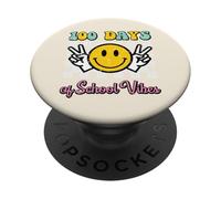 100 Días De Escuela Vibes Paz 100th Day Groovy Women PopSockets PopGrip Adhesivo