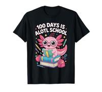 100 días es Alotl School Lindo Axolotl Kawaii Kids Camiseta