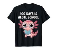 100 días es Alotl School Lindo Axolotl Kawaii Kids Camiseta