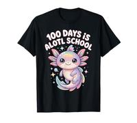 100 días es Alotl School Lindo Axolotl Kawaii Kids Camiseta