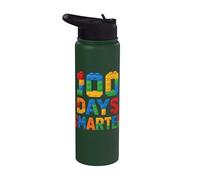 100 días más inteligentes para niños constructor de ladrillos 100 día de escuela Stainless Steel Insulated Water Bottle