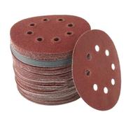100 discos de lijado de 5 pulgadas, papel de lija de gancho y bucle con 8 agujeros for lijado sin polvo, varios granos disponibles(150grit)