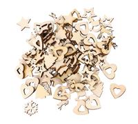 SUPVOX 100 discos de madera con forma de corazón y estrella, decoración para esparcir regalos para árbol de Navidad, bodas, fiestas, manualidades, adornos (patrón de mezcla)