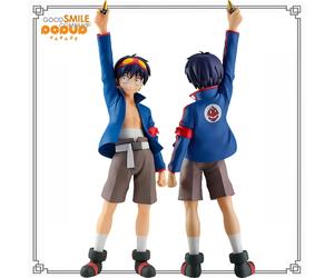 100% en Stock, Original de Good Smile Company, Pop Up Parade, Tengen Toppa Gurren Lagann, Figura de Anime de Simon, Modelo de Decoración para Garaje Simon no box