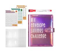 100 Envelope Challenge Binder, Fun Money Saving Book, 9,45 x 7,28 x 1,38 pulgadas, Adorable Envelope Envelope Budgeting System, Budget Cash Organizer, Savings Challenge Envelopes for Finance Goals