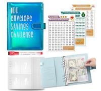 100 Envelope Challenge Binder, Fun Money Saving Book, 9,45 x 7,28 x 1,38 pulgadas, Adorable Envelope Envelope Budgeting System, Budget Cash Organizer, Savings Challenge Envelopes for Finance Goals