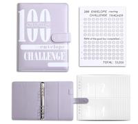 100 Envelope Challenge Binder, Money Saving Challenge Binder with Pen Slot, Fun Organized Budget Binder with Savings Tracker, Savings Tracker for Women, Men, Budget Binder for Money Saving Challenge