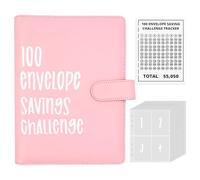 100 Envelope Saving Challenge, Budget Binder A5 con Registro del Reto y Fundas Perforadas Numerados para el Dinero, Carpeta Presupuestaria para el Reto del Ahorro